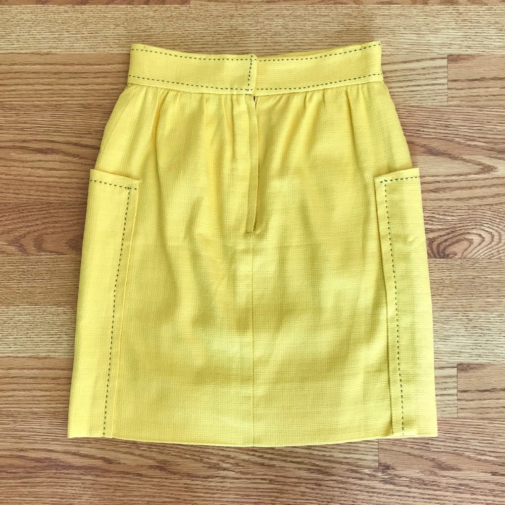NWT CARTONNIER Yellow Well Pocket Pencil Skirt 0P - Picture 6 of 8